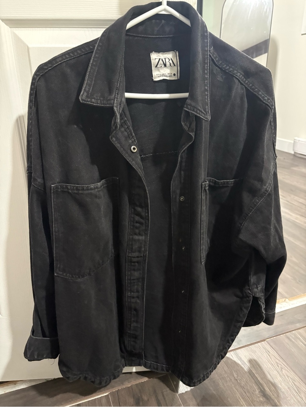 Zara Black Oversized Denim Jacket